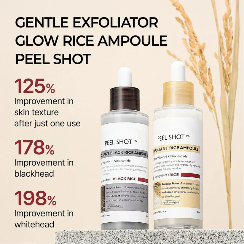 SilkGlow Rice Ampoule Exfoliant Set (one bottle)