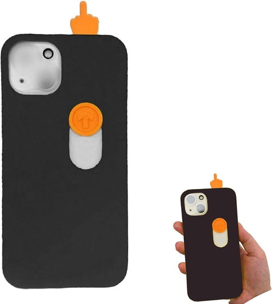 3D Sliding Finger Gag Case for iPhone 15"