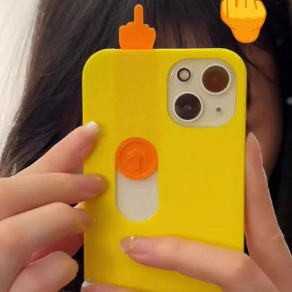 3D Sliding Finger Gag Case for iPhone 15"