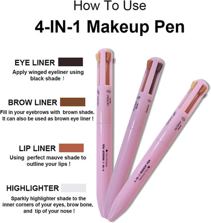 Flair Fusion 4-in-1 Matte Makeup Pen – Eyeliner, Lip Liner, Brow Pencil & Highlighter