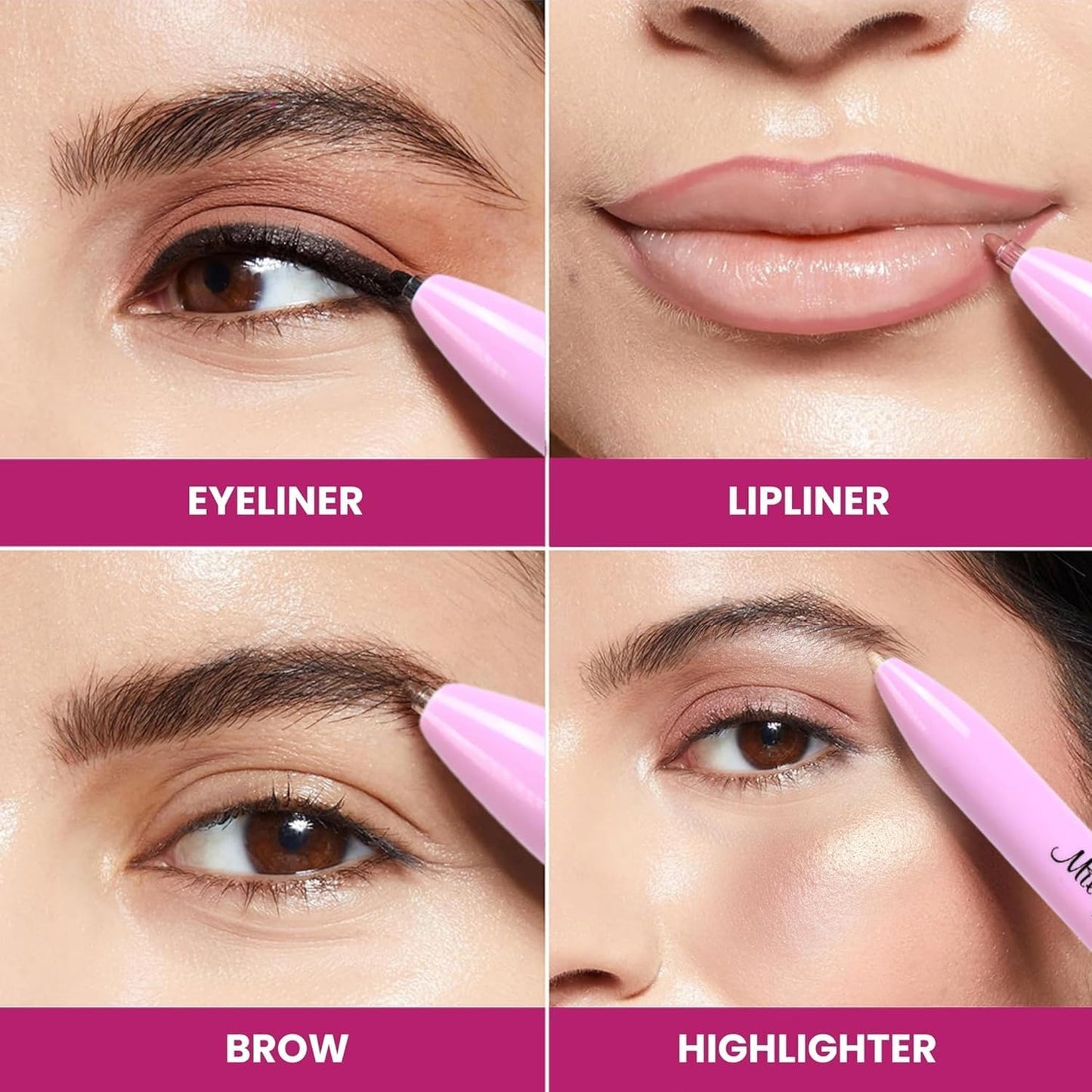 Flair Fusion 4-in-1 Matte Makeup Pen – Eyeliner, Lip Liner, Brow Pencil & Highlighter