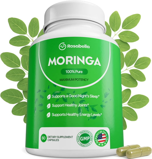 Rosabella Moringa Capsules – Natural Superfood Supplement (60 Count)