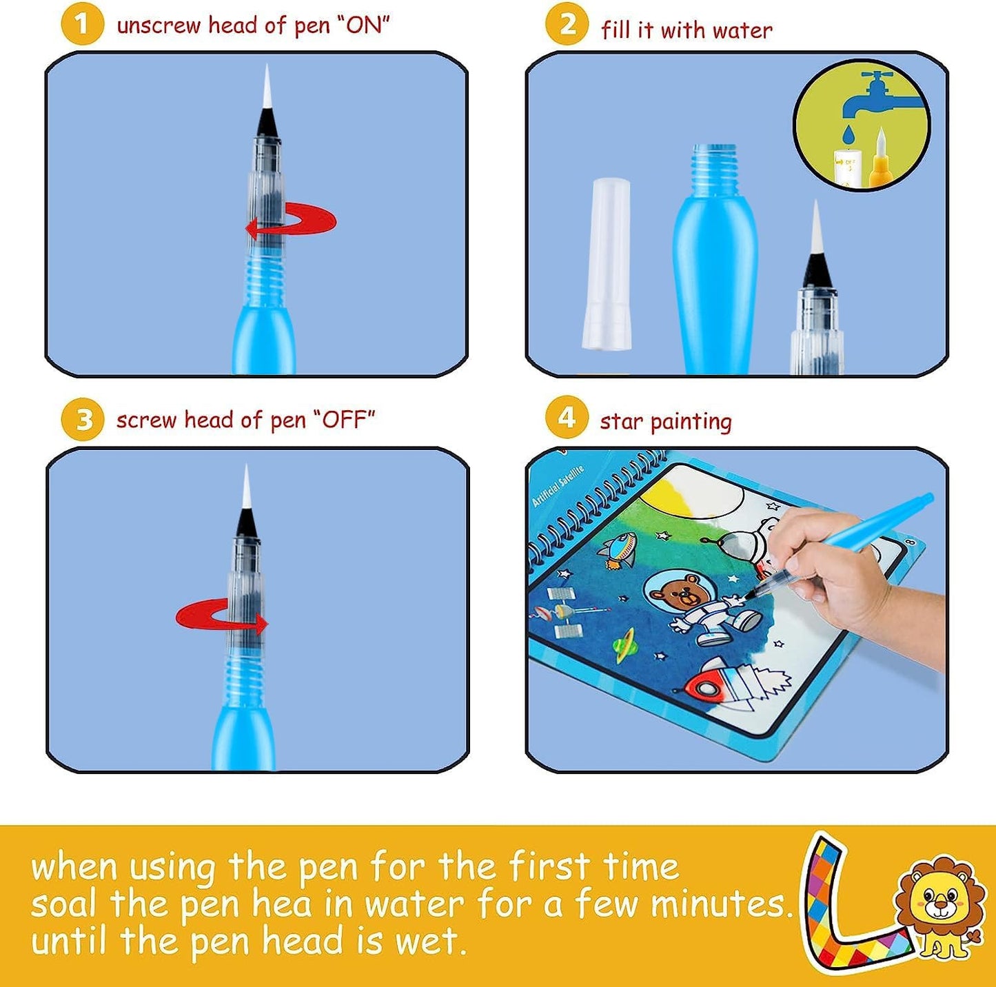 Color Splash Water Drawing Book (2pcs)