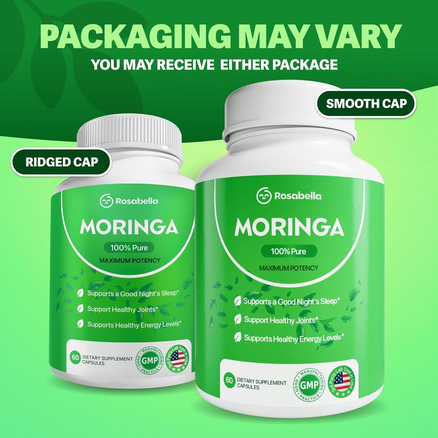Rosabella Moringa Capsules – Natural Superfood Supplement (60 Count)