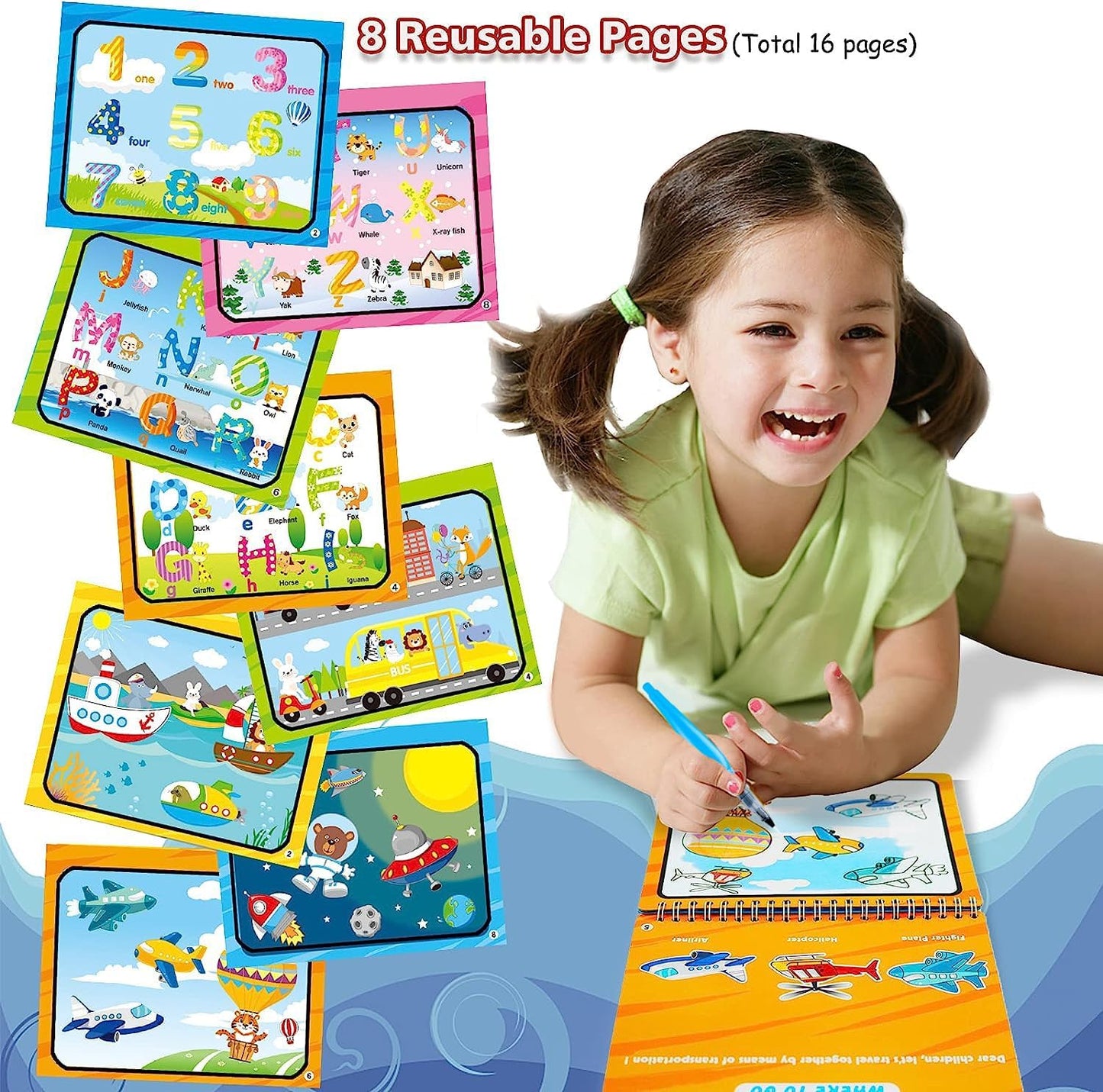 Color Splash Water Drawing Book (2pcs)