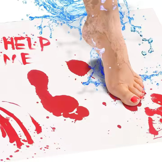 Bloody Footsteps™ Color-Changing Horror Bath Mat