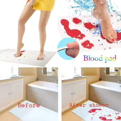 Bloody Footsteps™ Color-Changing Horror Bath Mat
