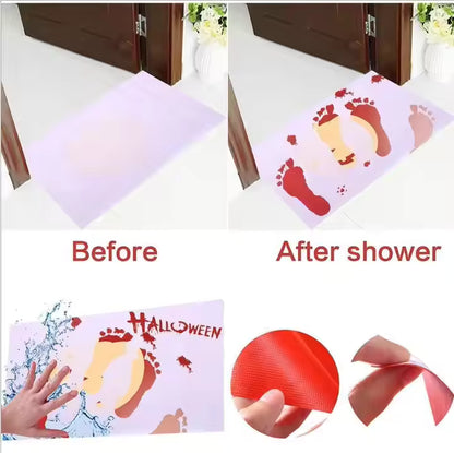 Bloody Footsteps™ Color-Changing Horror Bath Mat
